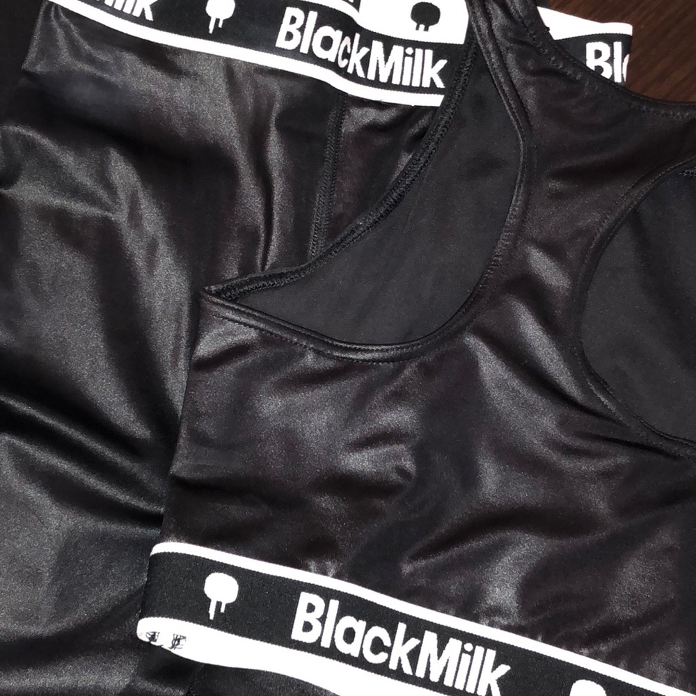 Black milk matching lustre leggings / crop top